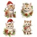 Christmas Kitten Cat Watercolor Clipart Bundle, Transparent PNG, Cute ...