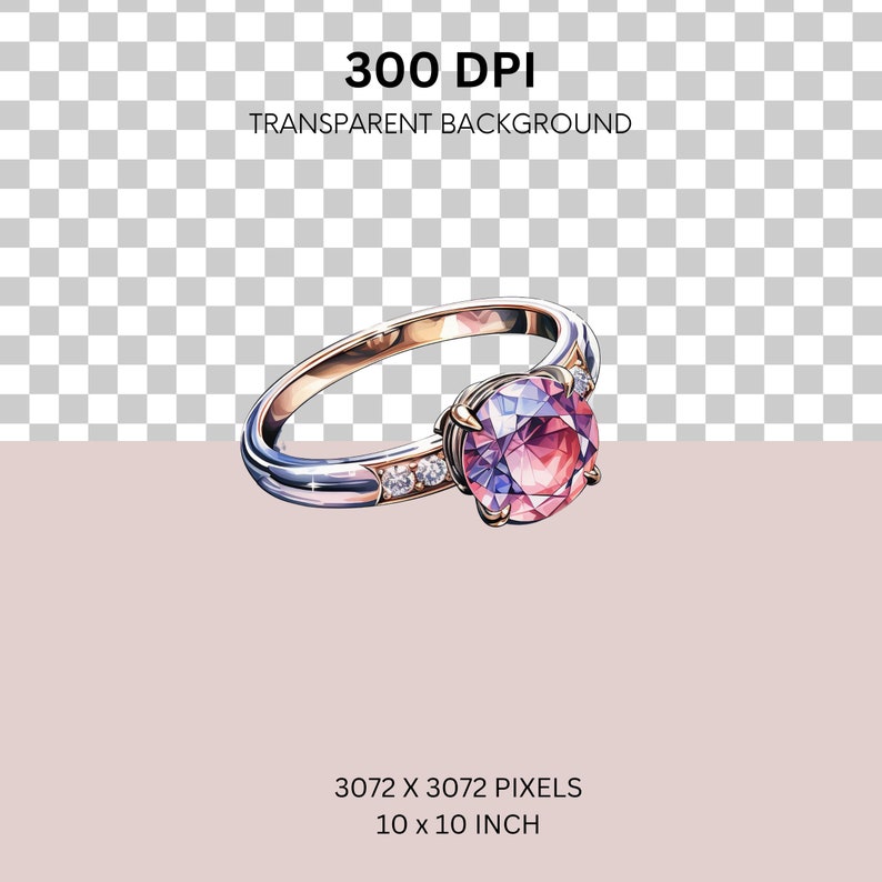 Wedding Engagement Rings Clipart Bundle Watercolor, Transparent PNG ...