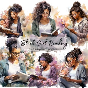 Bücherwurm Lesen Aquarell Clipart Bundle, transparentes PNG, Mädchen studiert Clipart, Buchliebhaber, Schüler Papierhandwerk, Junk Journal Scrapbooking