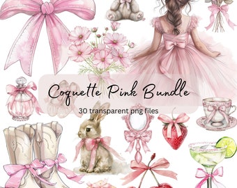 Clipart aquarelle coquette rose, noeud de ruban, Chery, PNG Transparent, téléchargement numérique, fabrication de cartes, scrapbooking, journal indésirable, usage commercial