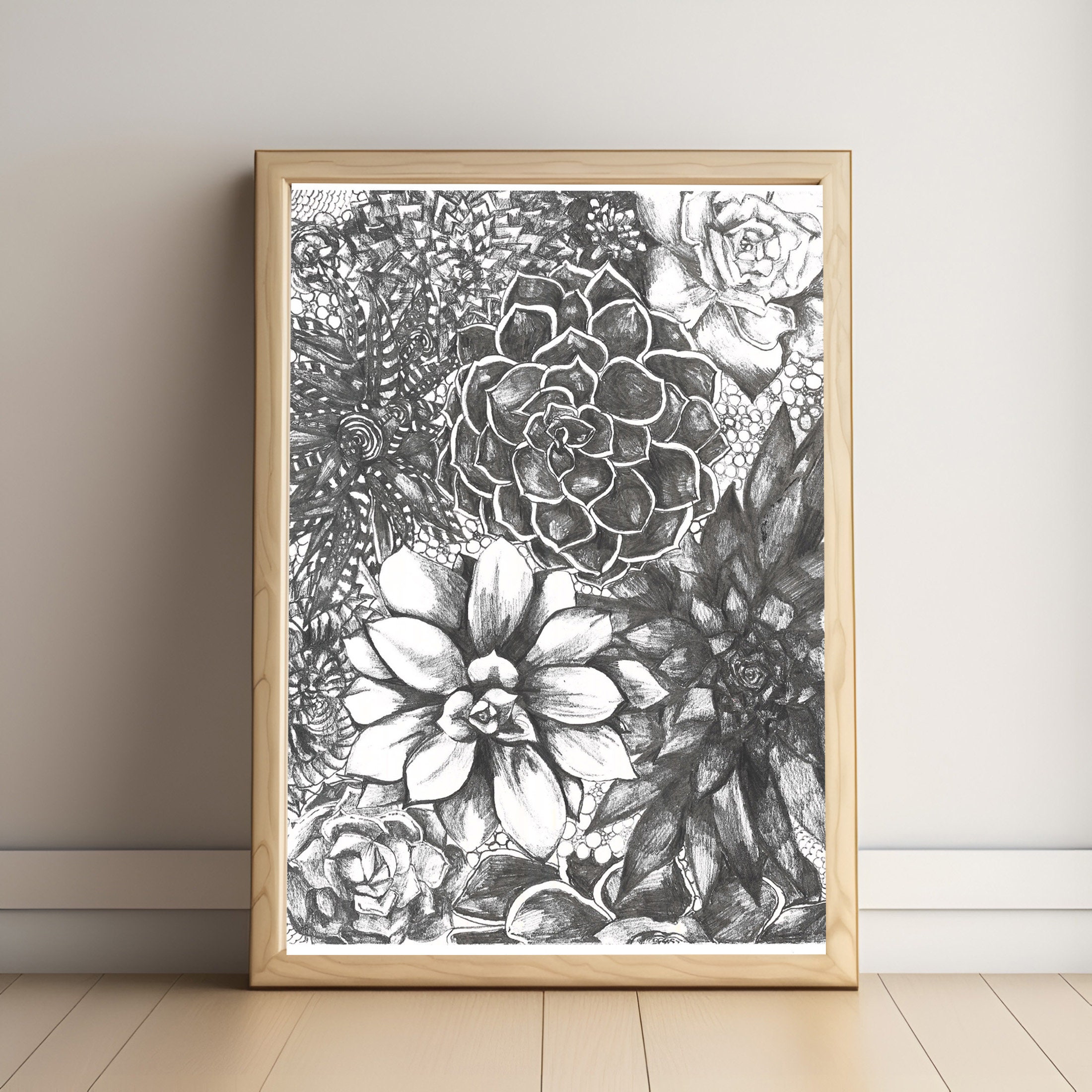 Succulent Art Print: Mixed Variety, Botanical Wall Decor (digital Print ...