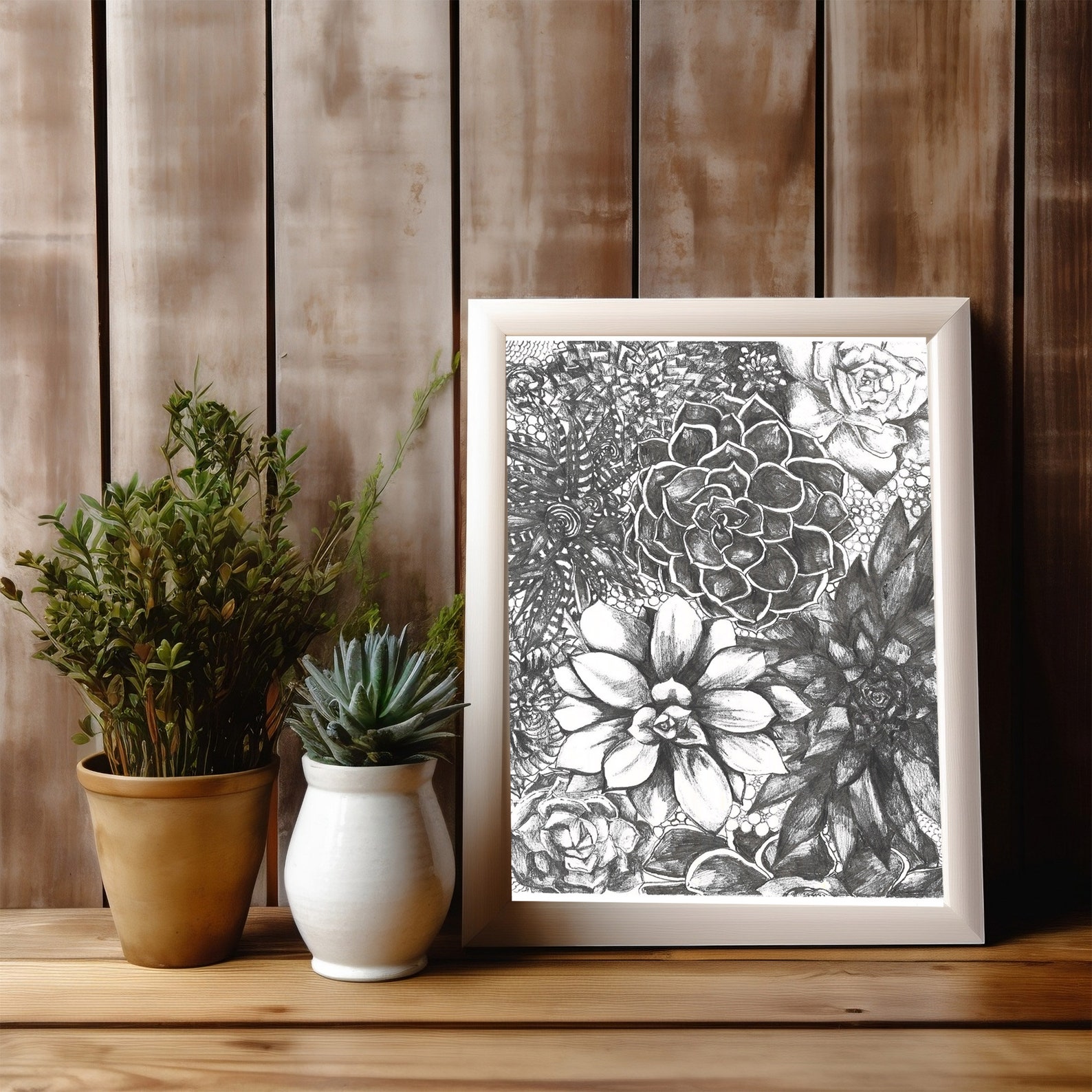 Succulent Art Print: Mixed Variety, Botanical Wall Decor (digital Print ...