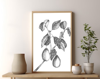 Fig Tree Branch Print: Botanical Wall Art (Digital Download)