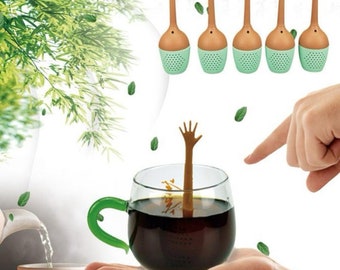 Funny hand gesture tea infuser, tea strainer, tea party favor, tea bag holder