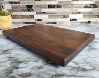 Solid Walnut Wood Cutting Board, Non-Toxic No Glue Cutting Board, Handmade Wood Chopping Board, Optional Juice Groove, With or Without Feet