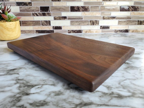 Solid Walnut Wood Cutting Board, Non-Toxic No Glue Cutting Board, Handmade Wood Chopping Board, Optional Juice Groove, With or Without Feet