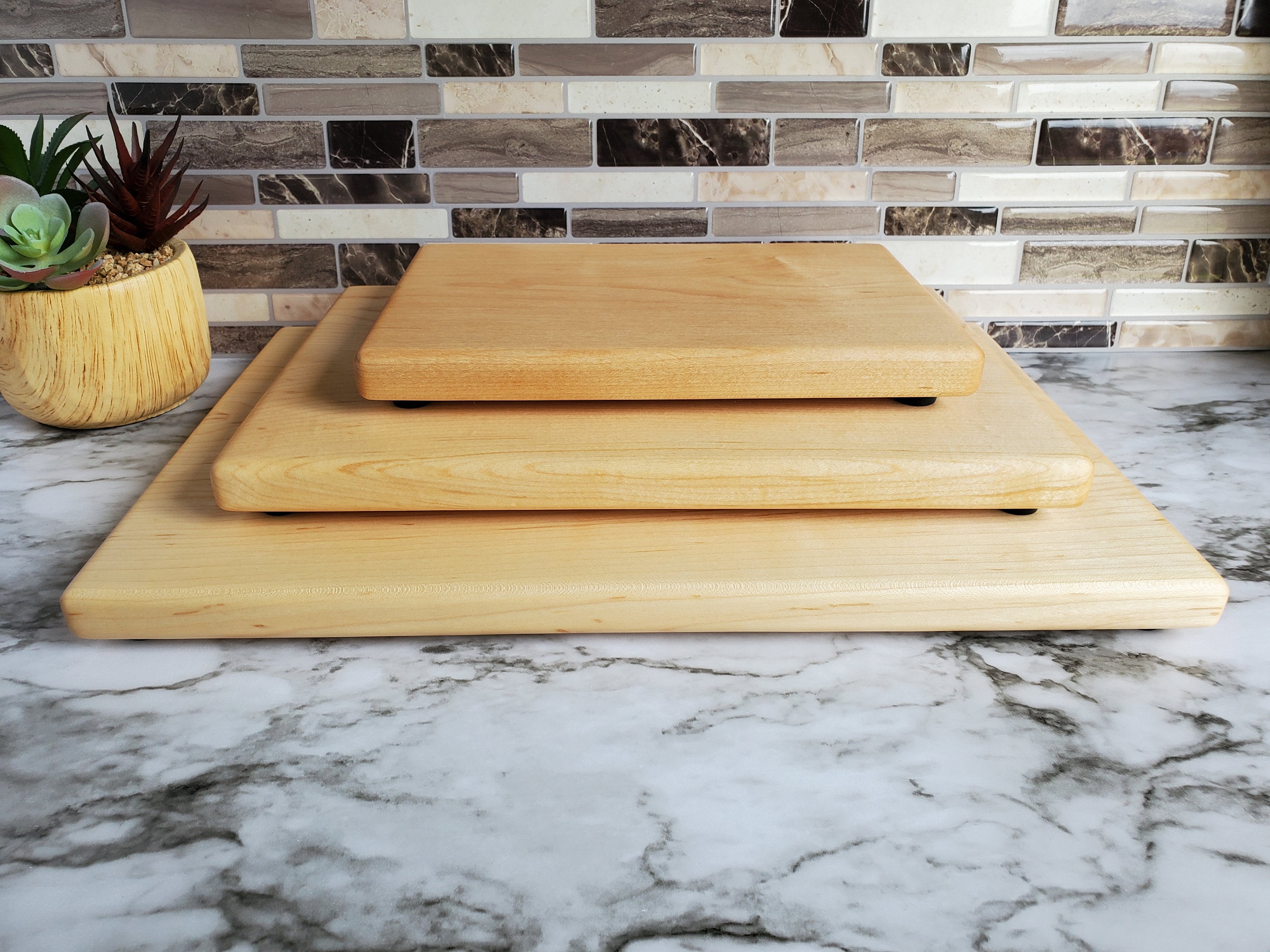 Solid Maple Wood Cutting Board, Nontoxic No Glue Cutting Board