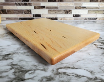 Solid Maple Wood Cutting Board, Non-Toxic No Glue Cutting Board, Handmade Wood Chopping Board, Optional Juice Groove, With or Without Feet
