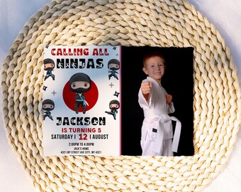 Printable Ninja Warrior Invitation Ninja Birthday Invitation - Etsy