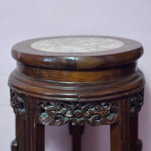 Antique Marble-Top Side/End/Entryway Table