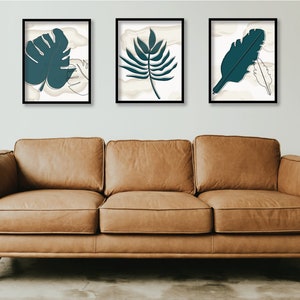 Boho Art Prints, Digital Prints, Wall Art, Home Decor, Neutral Modern, Earth Tones, Palm Leaf, Banana Leaf, Rain Forest