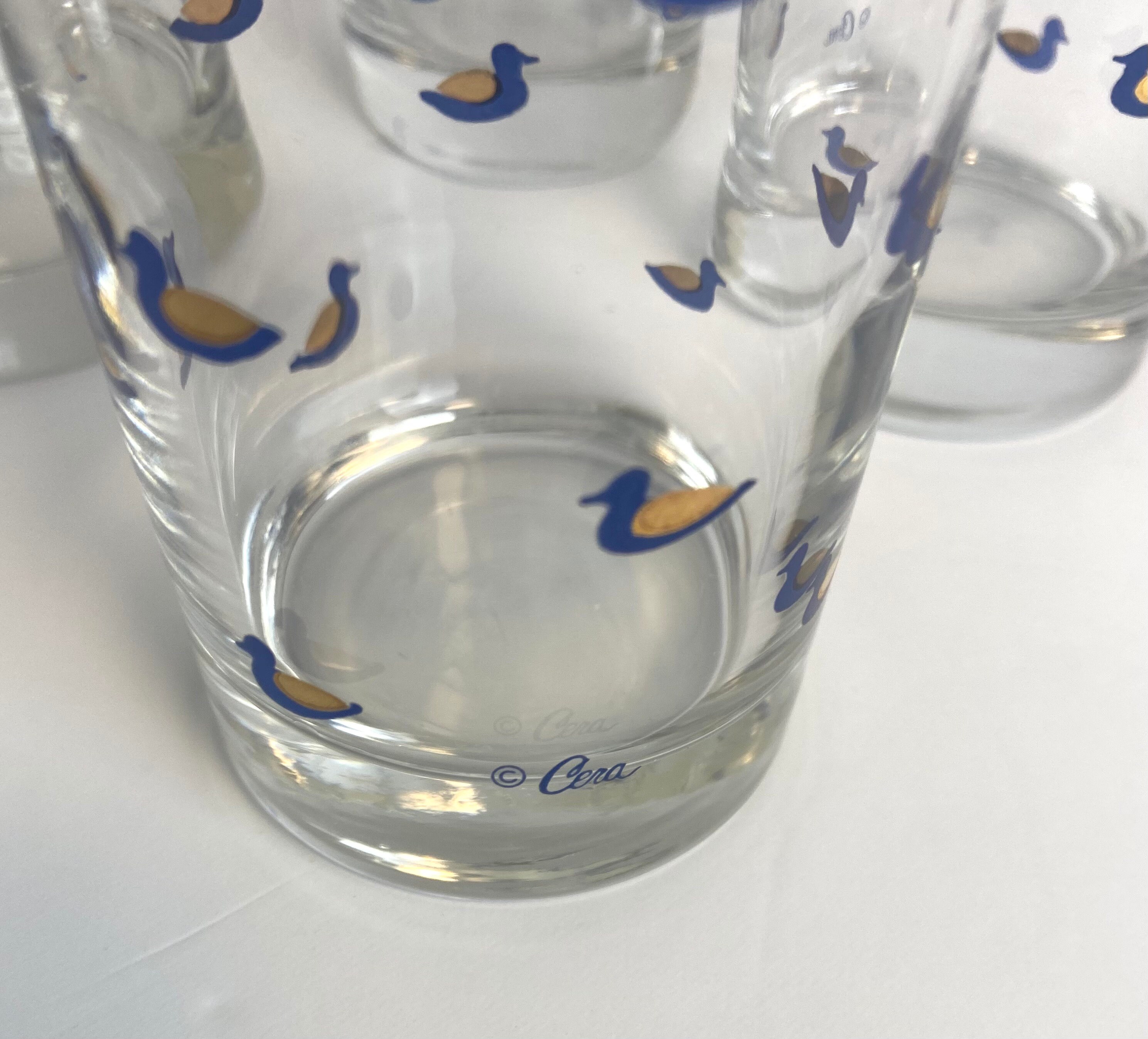 Set of 4 Cera Duck Drinking Glasses Made in USA Etsy
