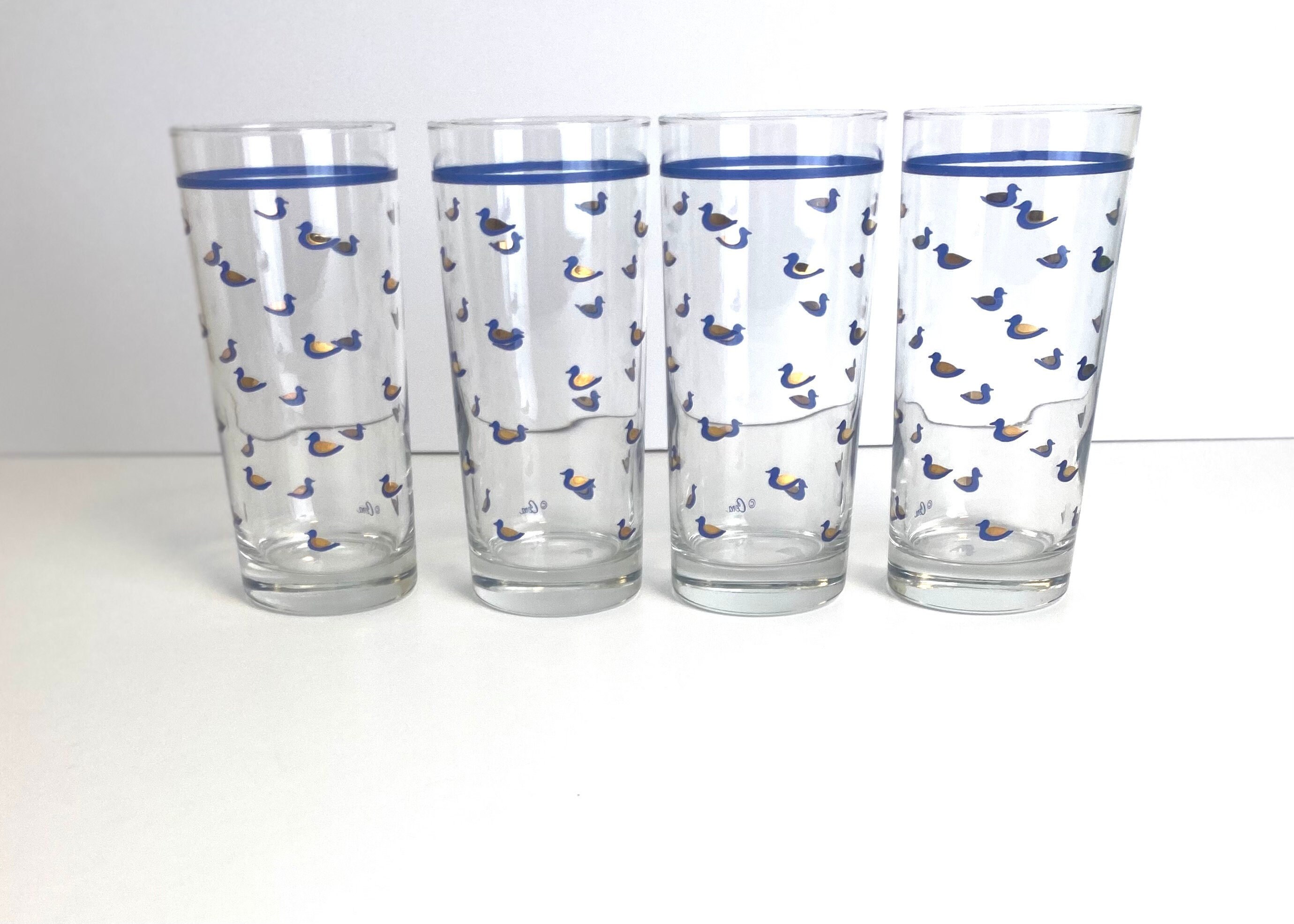 Set of 4 Cera Duck Drinking Glasses Made in USA Etsy
