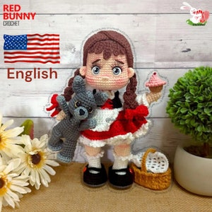 Crochet pattern red riding hood doll ENGLISH & SPANISH bundle