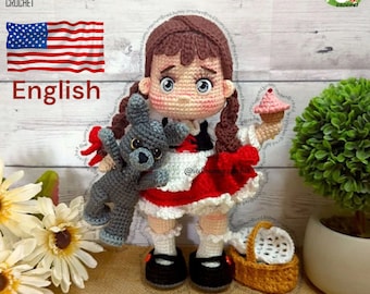 Crochet pattern red riding hood doll ENGLISH & SPANISH bundle