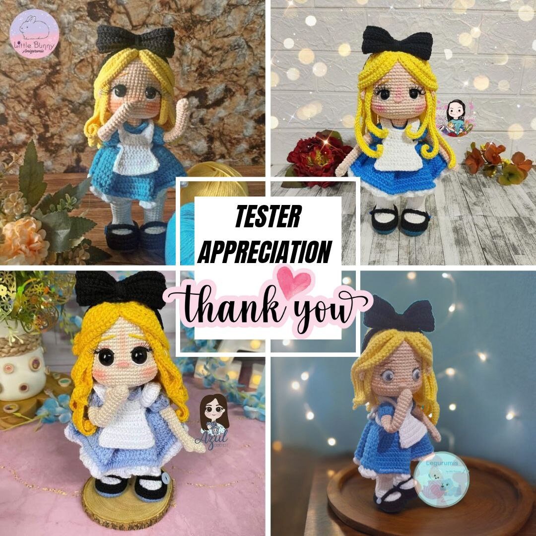 Crochet pattern Alice amigurumi doll in a magical world - Thumbnail 4