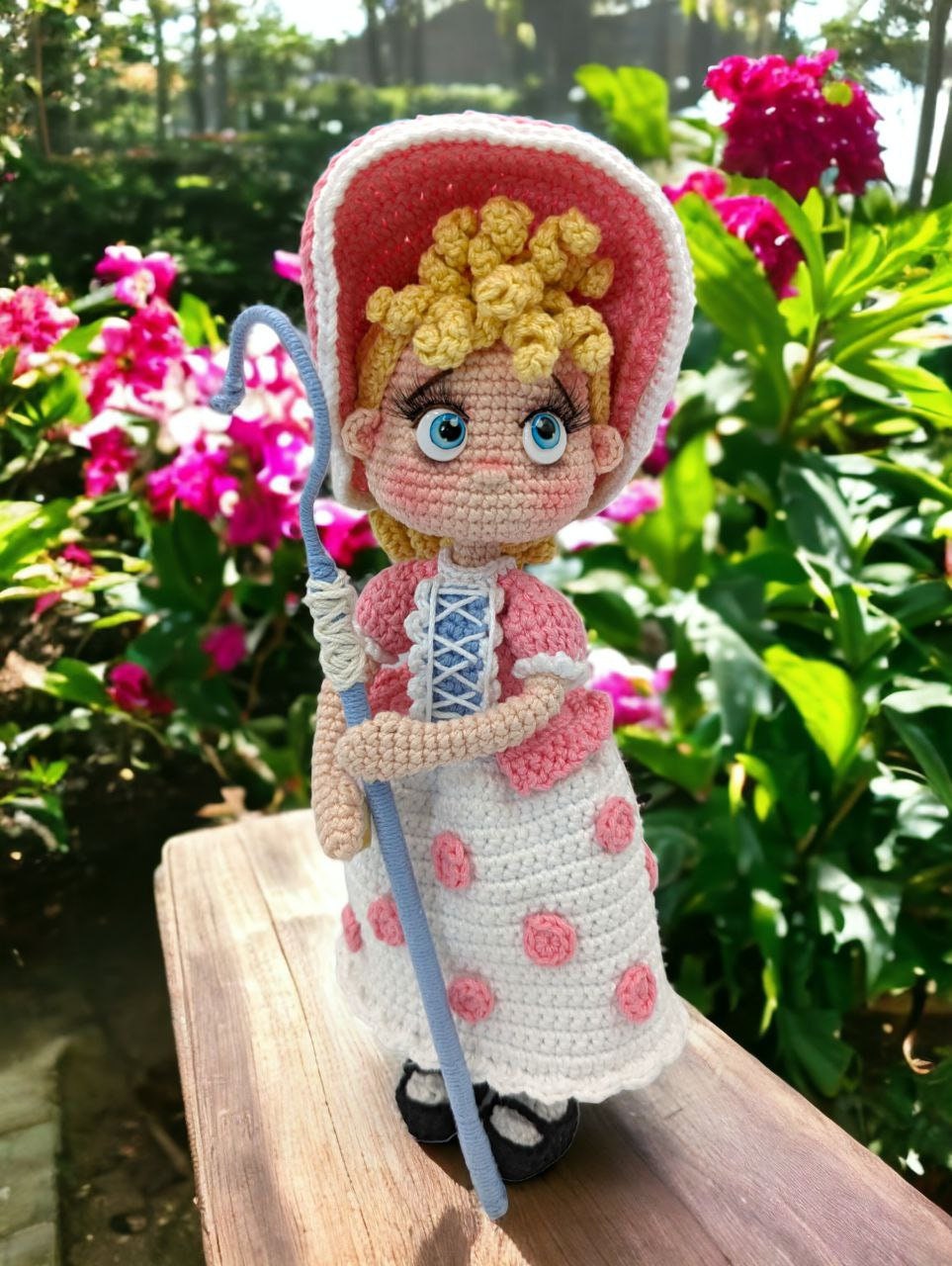 Crochet pattern cute shepherdess and her 3 head sheep amigurumi doll ENGLISH & SPANISH PDF bundle - Thumbnail 3