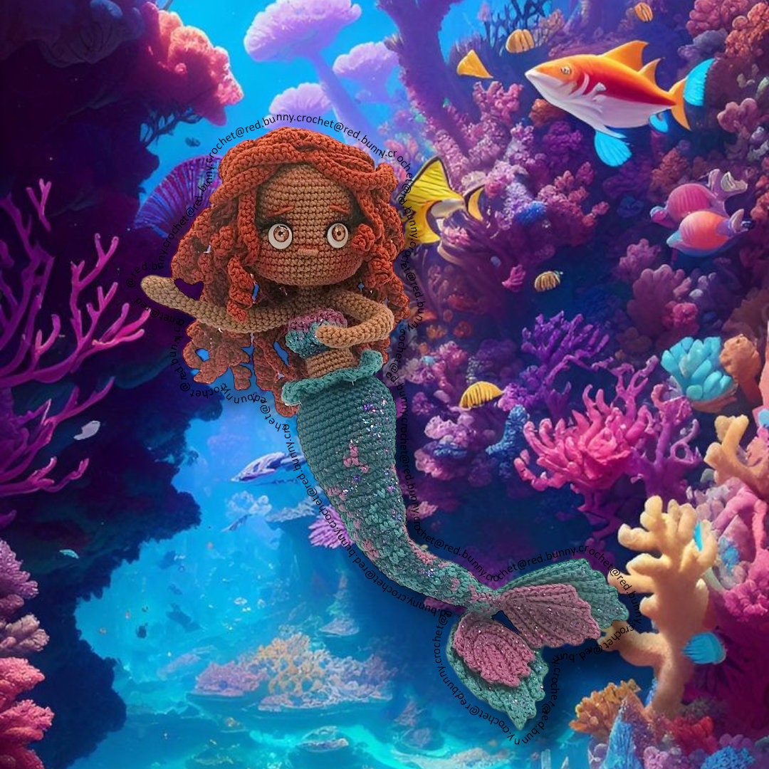 Crochet Pattern Little Mermaid amigurumi doll ENGLISH & SPANISH - Thumbnail 3