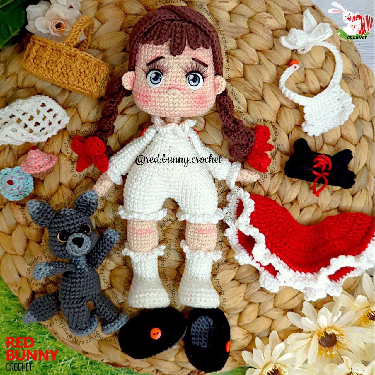 Crochet pattern red riding hood doll ENGLISH & SPANISH bundle - Thumbnail 2