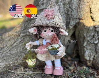 Forest elf crochet pattern bundle 2 PDF Files Amigurumi doll girl ENGLISH & SPANISH