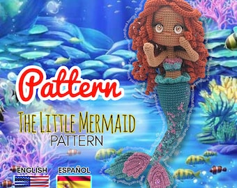 Crochet Pattern Little Mermaid amigurumi doll ENGLISH & SPANISH