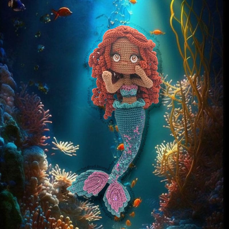 Crochet Pattern Little Mermaid amigurumi doll ENGLISH & SPANISH - Thumbnail 2