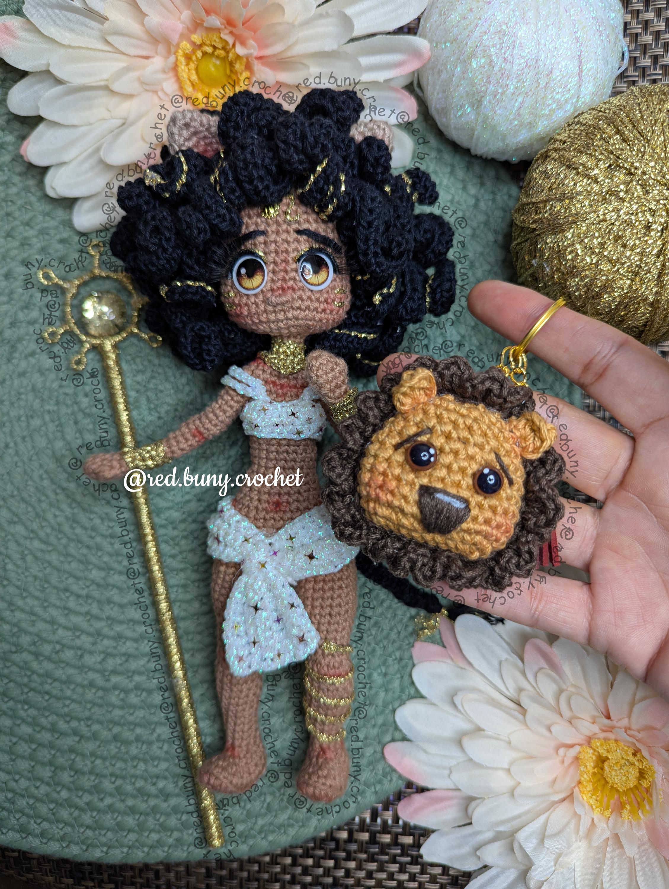 Bundle 2 PDF Files Amigurumi doll crochet pattern Leo Zodiac Sign ENGLISH & SPANISH - Thumbnail 2