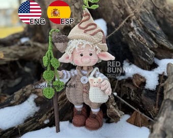 Forest elf crochet pattern bundle 2 PDF Files Amigurumi doll boy ENGLISH & SPANISH