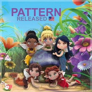 ENGLISH Bundle 5 PDF Files Amigurumi doll pattern crochet Fairies Amigurumi doll