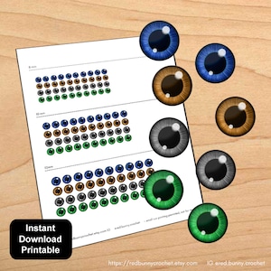 Printable anime doll eyes JPG 8mm 10mm 12 mm