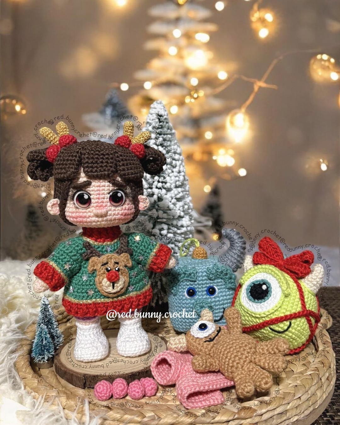 Crochet Pattern Bundle 5 PDF Files Amigurumi doll baby with 2 outfits, plushie & Christmas spheres