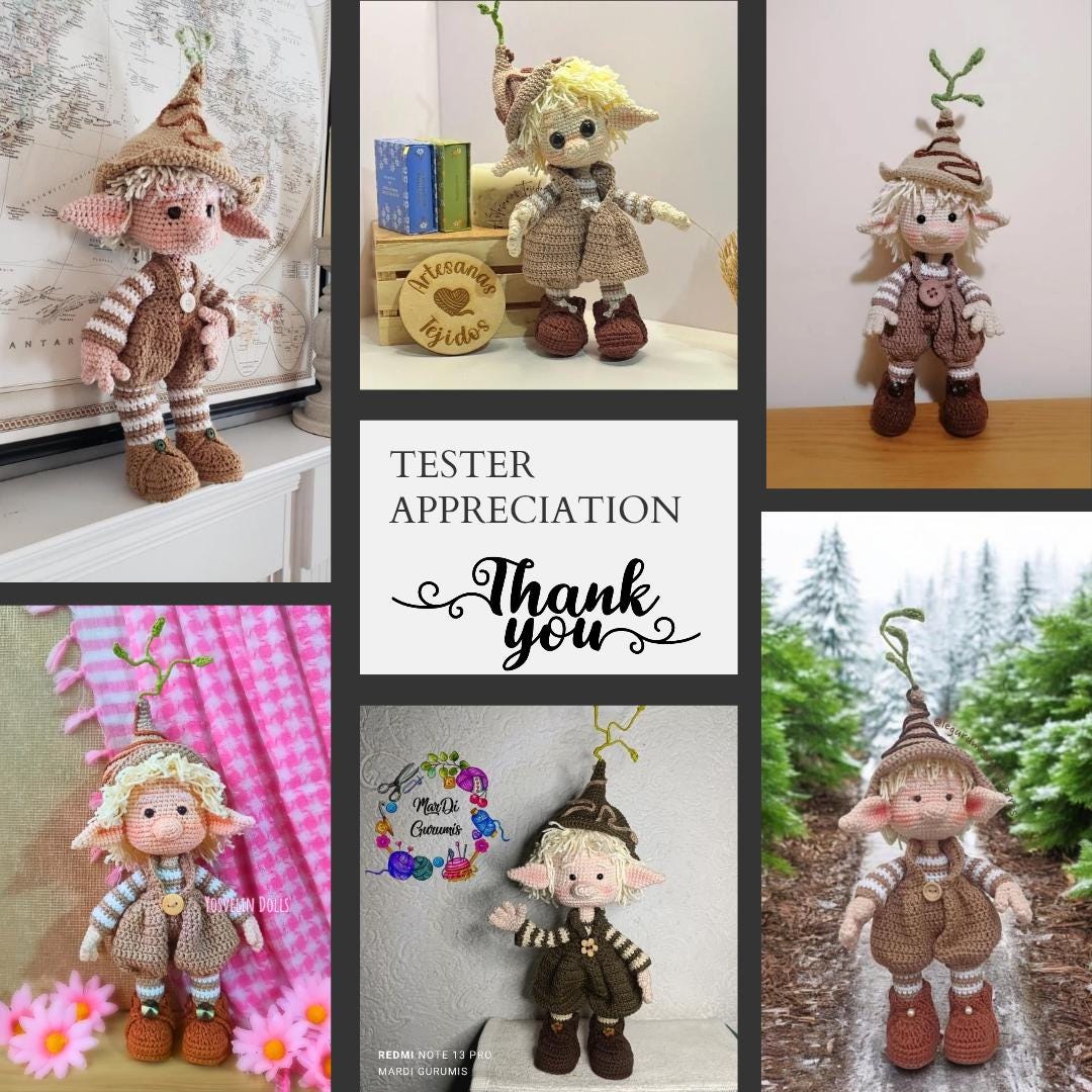 Forest elf crochet pattern bundle 2 PDF Files Amigurumi doll boy ENGLISH & SPANISH - Thumbnail 5