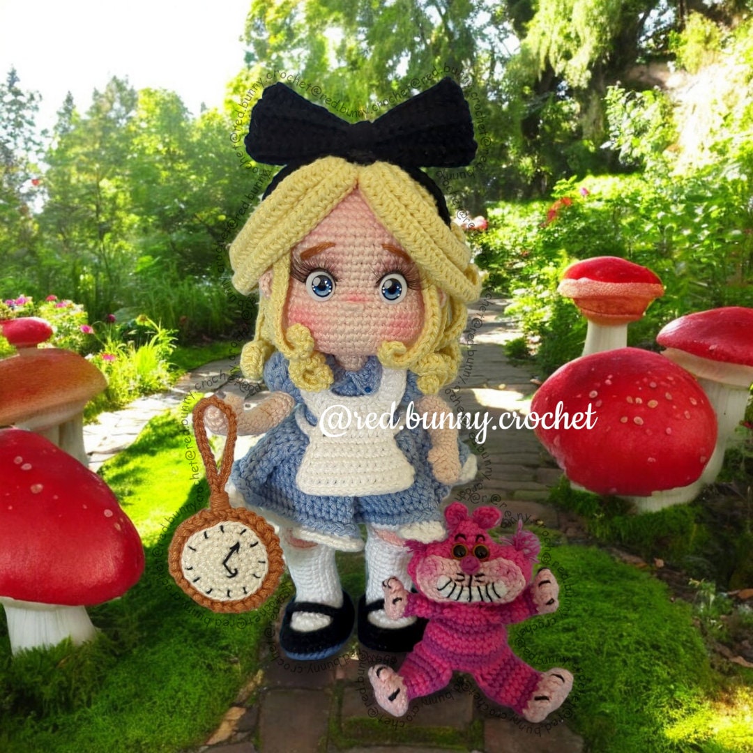 Crochet pattern Alice amigurumi doll in a magical world