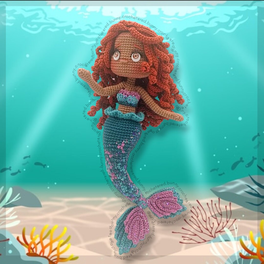Crochet Pattern Little Mermaid amigurumi doll ENGLISH & SPANISH - Thumbnail 5