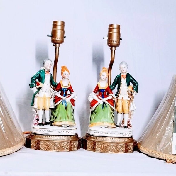 German Porcelain Figurine Lamp Etsy