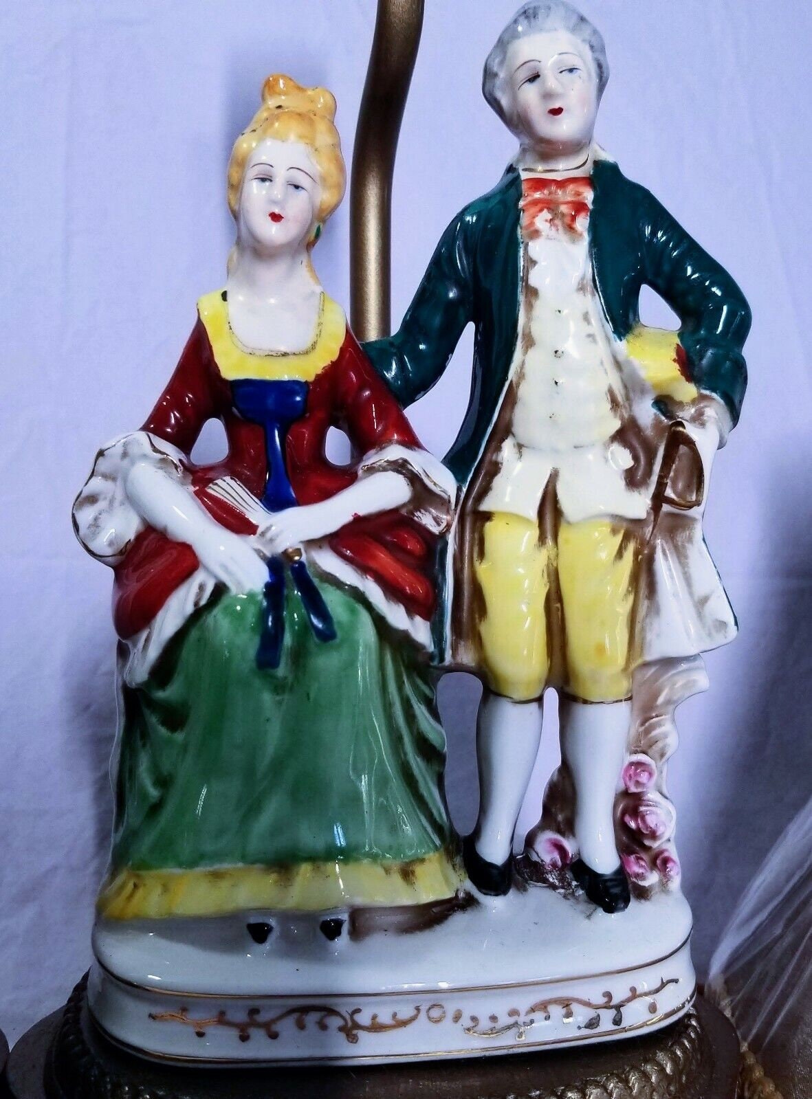 Antique Lamps, Colonial Man & Woman Figurine, German Porcelain W/new ...