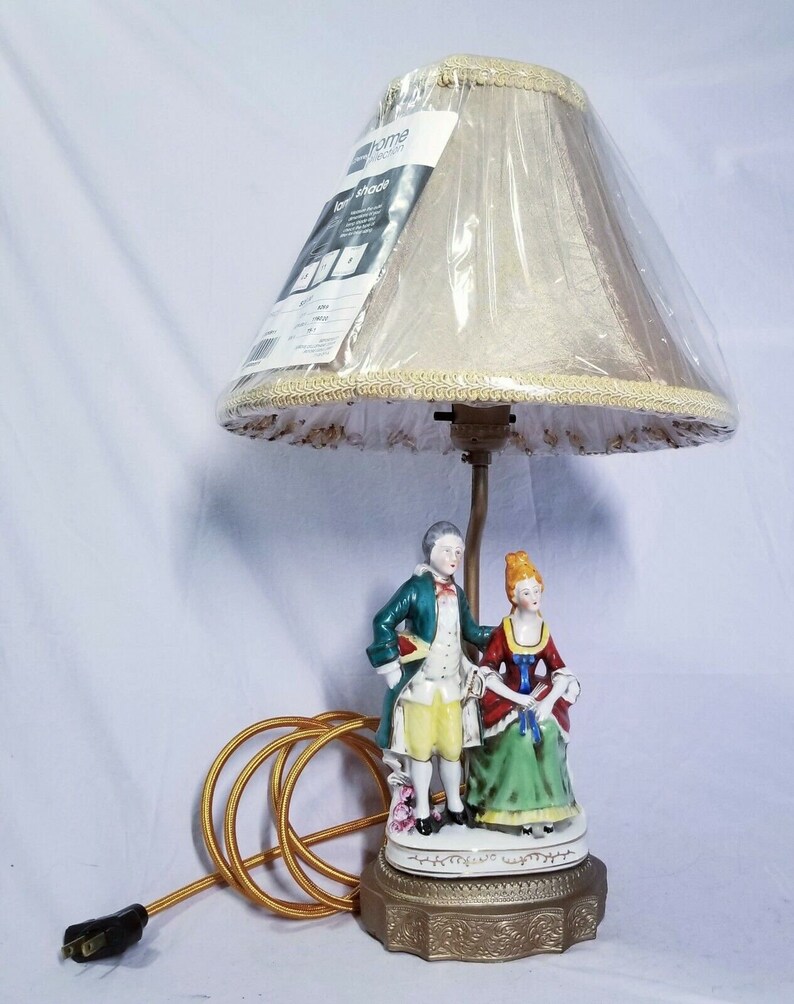 Antique Lamps, Colonial Man & Woman Figurine, German Porcelain W/new ...
