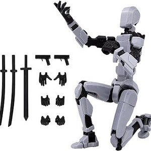 Titan 13 Action Figure T13 Action Figure Action Figures Model Full Body Activity 3D Printed for Toys Game Gifts (GREY)
