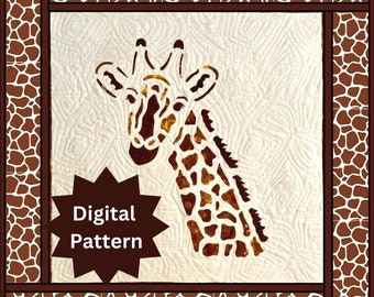 Modello per trapunta a forma di giraffa: applicazione termoadesiva, adatto ai principianti (modello PDF)