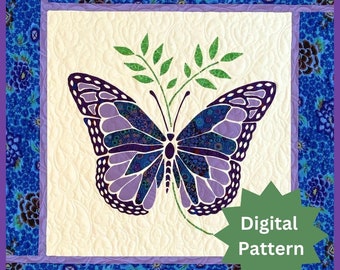 Radiant Butterfly Quilt Pattern: Fusible Applique (PDF Download)