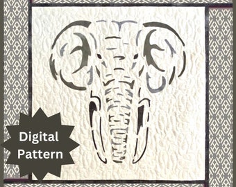 Elephant Quilt Pattern: Fusible Applique Wall Hanging (PDF Download)