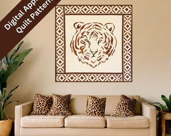 Tibet Tiger Quilt Anleitung: Aufbügelbare Applikation Wandkunst (PDF Download)