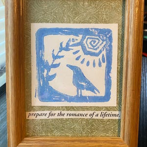 Thus Spoke the Crow, original artwork/linocut collage