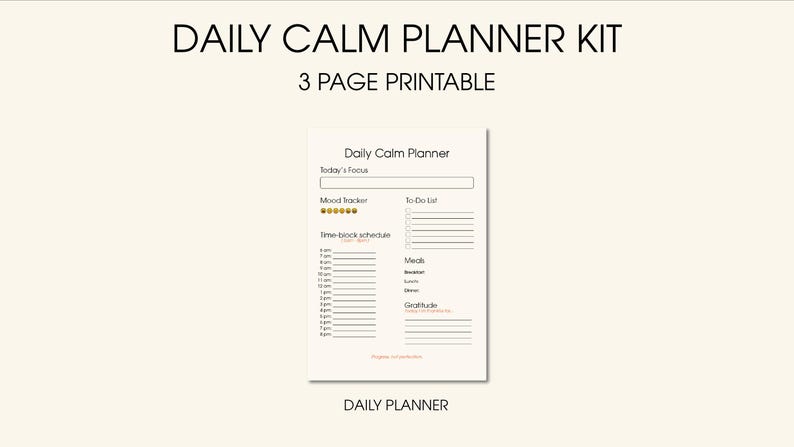 Daily Calm Printable Planner Kit: A4 PDF, Self-care for Moms - Etsy