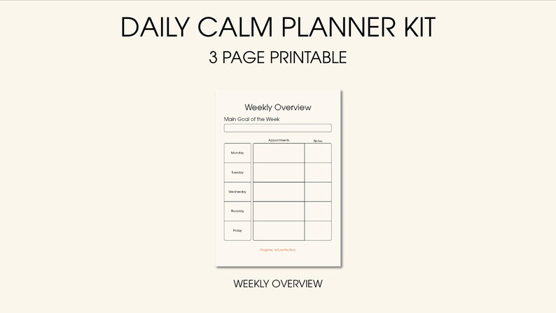 Daily Calm Printable Planner Kit: A4 PDF, Self-care for Moms - Etsy