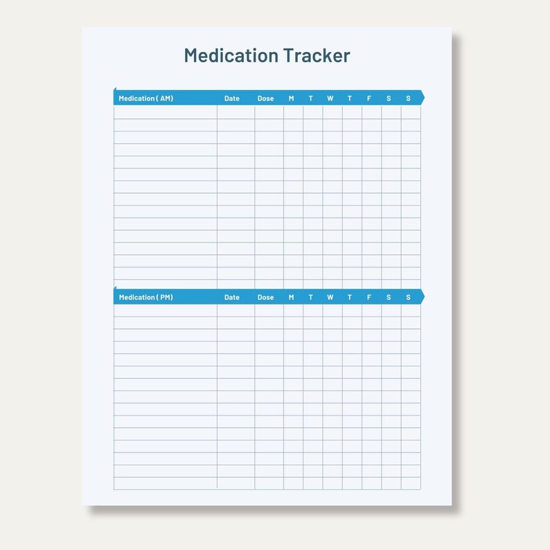Medication Log Printable Bundle Medicine Chart Weekly - Etsy