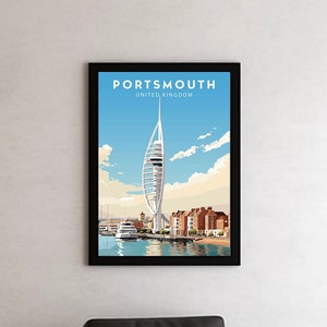 Portsmouth Print | United Kingdom Travel Print | Portsmouth Poster | Portsmouth Wall Art | Minimalist Digital Download Art | Portsmouth Gift