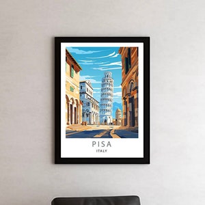 Art mural imprimé voyage à Pise, tenture murale de Pise, décoration d'intérieur, cadeau de Pise amateurs d'art, cadeau pour amateur d'art en Italie, impression de Pise, cadeau de voyage de Pise, affiche de Pise