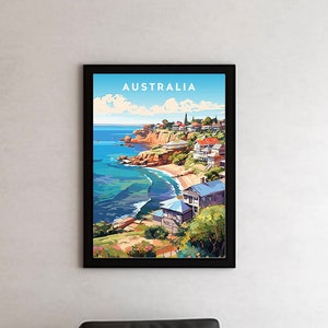 Australia Travel Print Wall Decor Australia Illustration Australia Travel Poster Australia Gift Home Decor Australian Gifts Australia Art