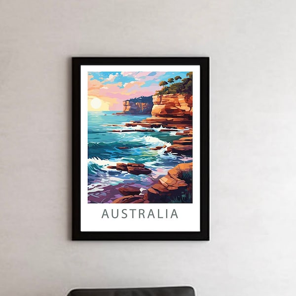 Australia Travel Print Wall Decor Australia Illustration Australia Travel Poster Australia Gift Home Decor Australian Gifts Australia Art